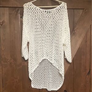 Bella Amore White Open-Knit Sweater
